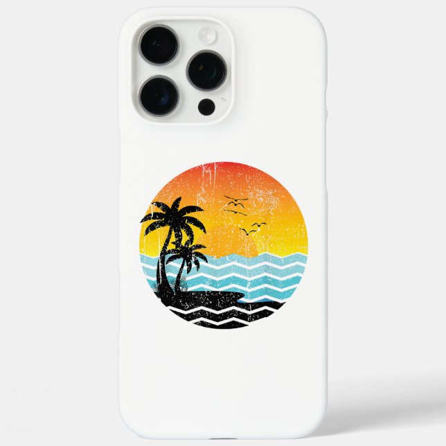 Summer Vacation Palm Trees Retro Sunset Tropical S Case-Mate iPhone Case (Back)