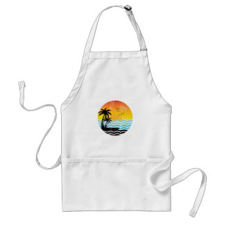 Summer Vacation Palm Trees Retro Sunset Tropical S Standard Apron