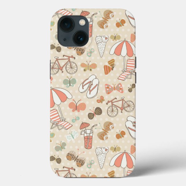 Summer Vacation Pattern Case-Mate iPhone Case (Back)
