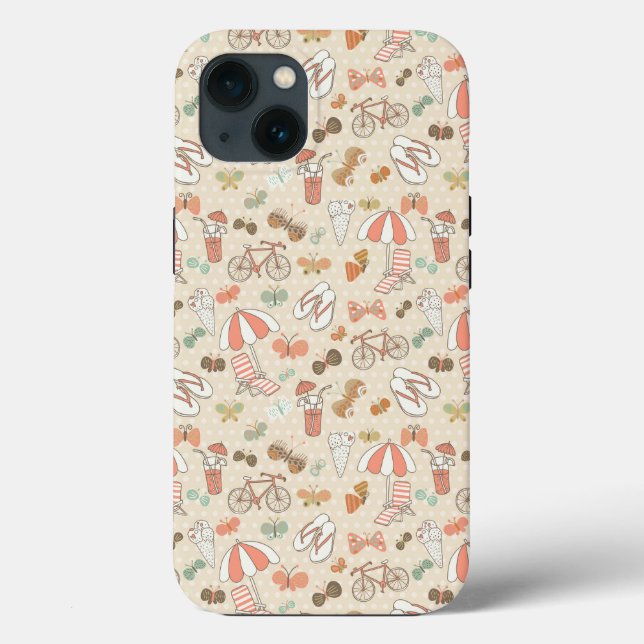 Summer Vacation Pattern Case-Mate iPhone Case (Back)