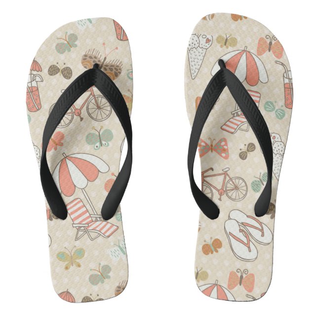 Summer Vacation Pattern Flip Flops (Footbed)