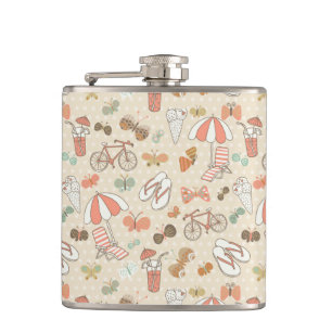 Summer Vacation Pattern Hip Flask