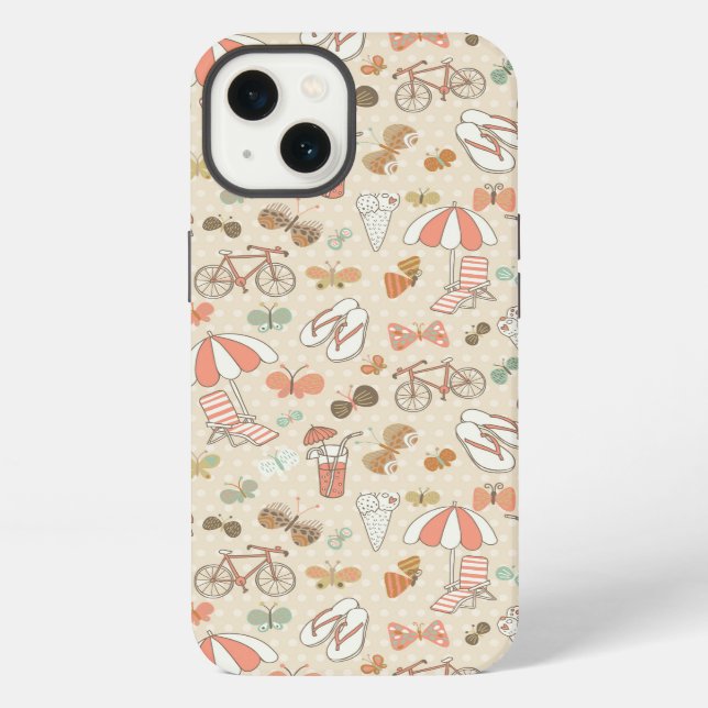 Summer Vacation Pattern iPhone Case (Back)