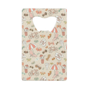 Summer Vacation Pattern Wallet Bottle Opener