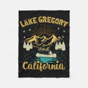 Summer Vacation Retro Mountain California Gregory  Fleece Blanket