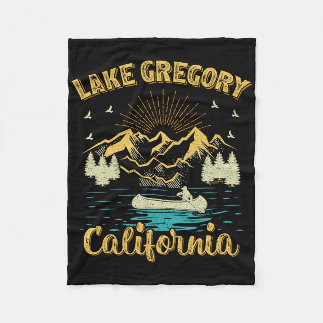 Summer Vacation Retro Mountain California Gregory  Fleece Blanket (Front)