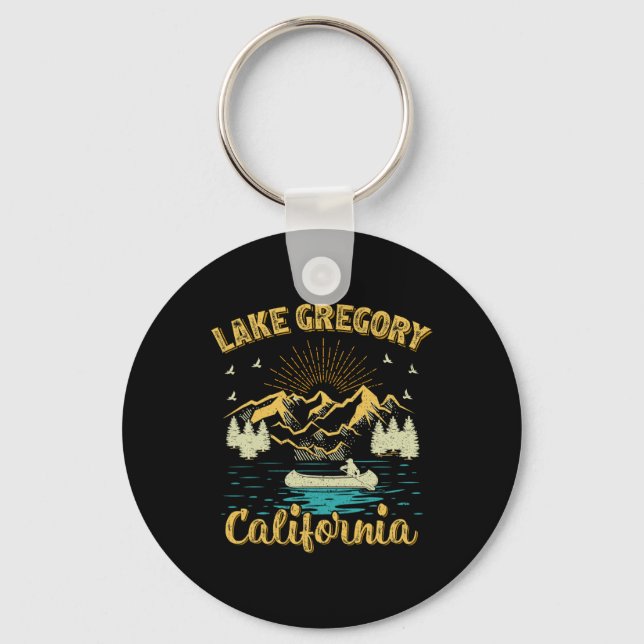Summer Vacation Retro Mountain California Gregory  Keychain (Front)