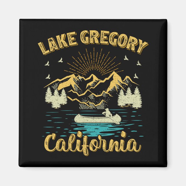 Summer Vacation Retro Mountain California Gregory  Magnet (Front)