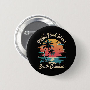 Summer Vacation Retro South Carolina 2 Inch Round Button