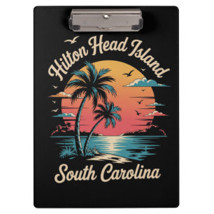 Summer Vacation Retro South Carolina Clipboard