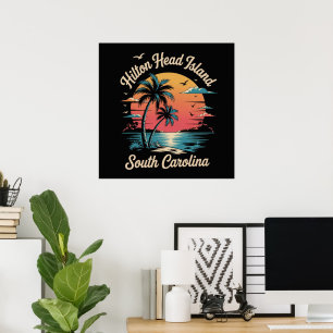 Summer Vacation Retro South Carolina Poster