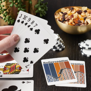 Summer Vacation Riding the Rollercoaster Retro Playing Cards