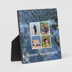Summer vacation rippling water ocean lake stones plaque