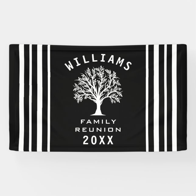 Summer Vacation Road Trip Cool Tree Family Reunion Banner (Horizontal)