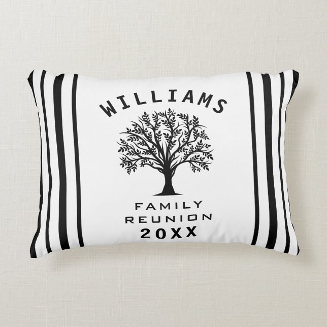 Summer Vacation Road Trip Family Reunion Cool Tree Accent Pillow (Front)