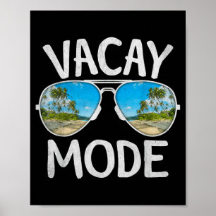 Summer Vacation Sunglasses Palm Tree Beach Vacay Poster