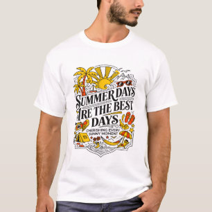 Summer Vacation Sunlight Palm Trees Ocean Mountain T-Shirt