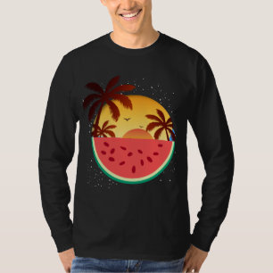 Summer Vacation Sunset Exotic Fruit Palm Trees Wat T-Shirt
