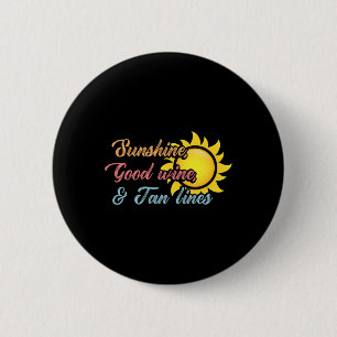 Summer Vacation Sunshine  2 Inch Round Button