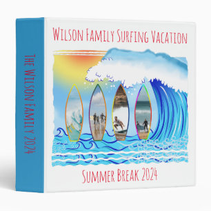 Summer Vacation Surfing Beach Waves Family Photos Binder