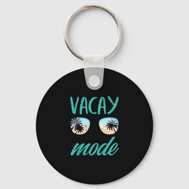Summer vacation vacay mode sunglasses beach men keychain (Front)