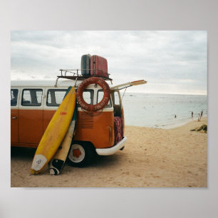 Summer Vacation Vintage Beach Image Poster