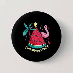 Summer Vacation Watermelon Christmas Tree Christma 2 Inch Round Button