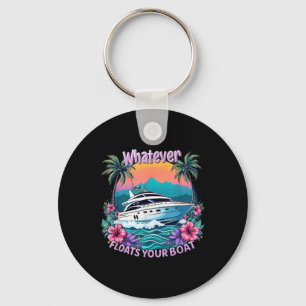 Summer Vacation Whatever Floats Your Boat Family H Keychain