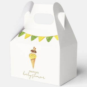 Summer Vanilla The Scoop Ice Cream Baby Shower Favor Box