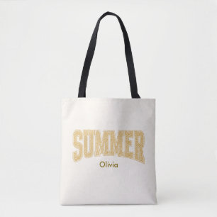 SUMMER Varsity Sunset Ditzy Floral Tote Bag