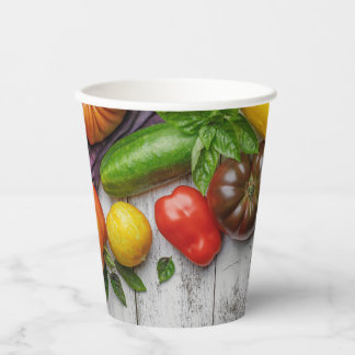 Summer Vegetable Harvest Border Paper Cups