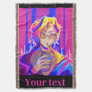 Summer vibe Anime Throw Blanket