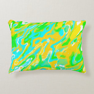 Summer Vibe Marble Texture Liquid Paint Mixture Accent Pillow