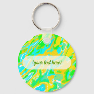Summer Vibe Marble Texture Liquid Paint Mixture Keychain
