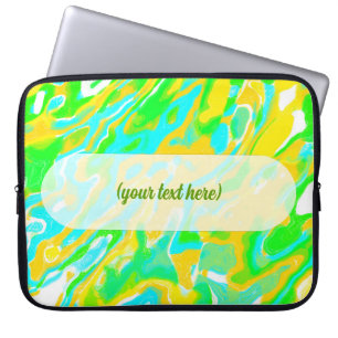 Summer Vibe Marble Texture Liquid Paint Mixture Laptop Sleeve