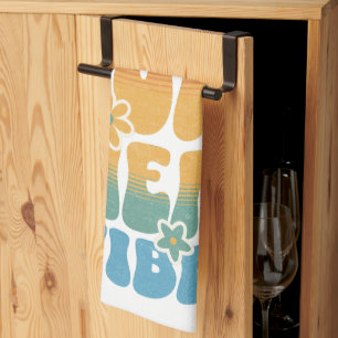 Summer Vibe Retro Floral Kitchen Towel