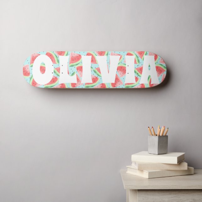 summer vibe watermelon custom sweet skateboard (Wall Art (Horz))