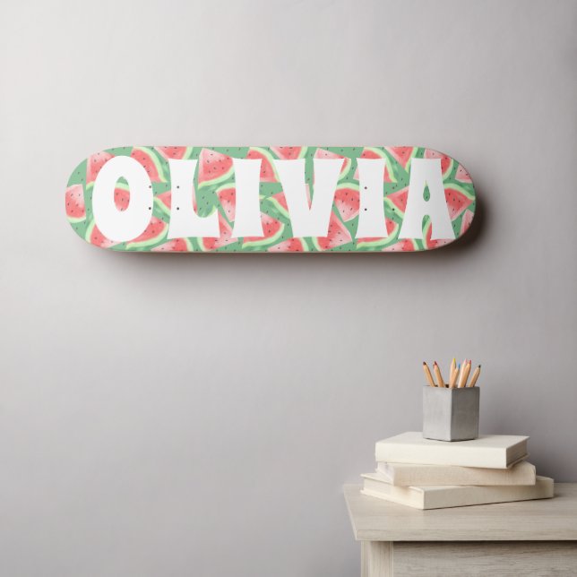 summer vibe watermelon custom sweet skateboard (Wall Art (Horz))