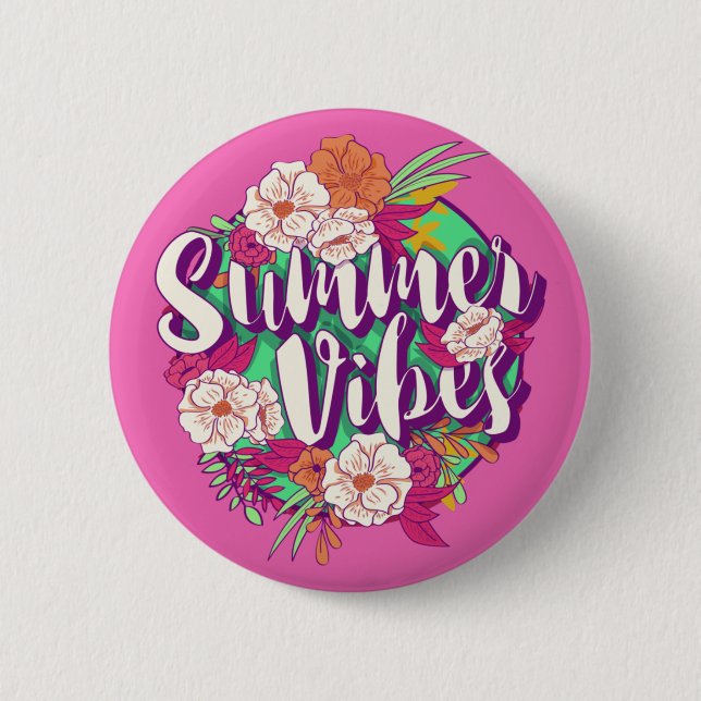 Summer Vibes 2 Inch Round Button (Front)