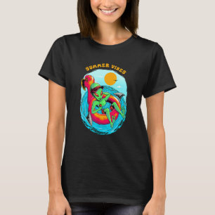 Summer Vibes Alien Resting in the Beach Vacation B T-Shirt
