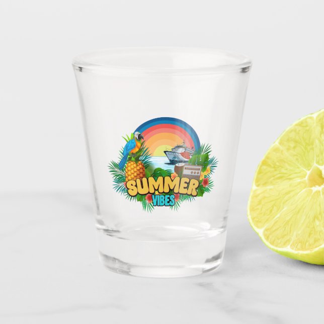 Summer Vibes Beach Party Shot Glass (Front)