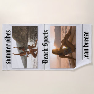 summer vibes beach sports ocean breeze Beach Towel