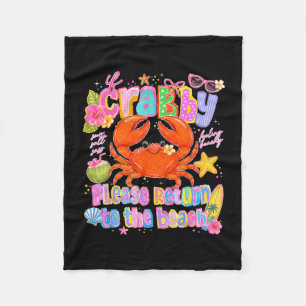Summer vibes beach vacay crabs return to the beach fleece blanket