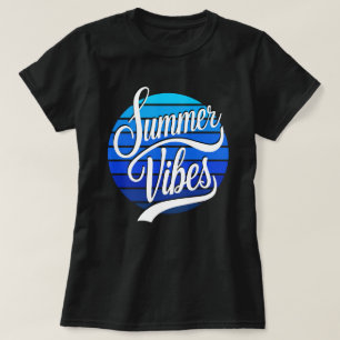Summer Vibes Blue Retro Sunset Women's T-Shirt