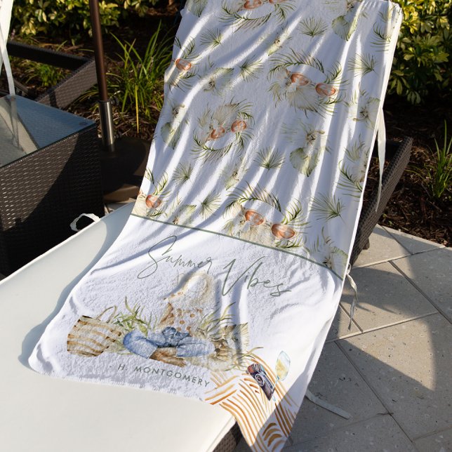 Summer Vibes | Boho Bachelorette Weekend Beach Towel (Creator Uploaded)