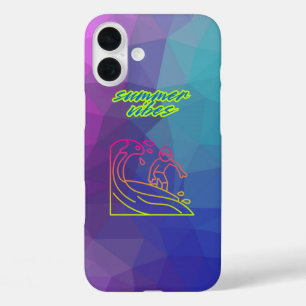 Summer vibes boy surfing. iPhone 16 plus case