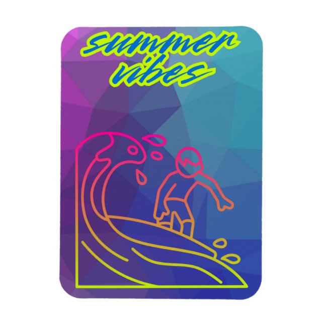 Summer vibes boy surfing  magnet (Vertical)