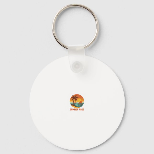 Summer Vibes – Bright, Tropical, and Fun Design Keychain (Front)