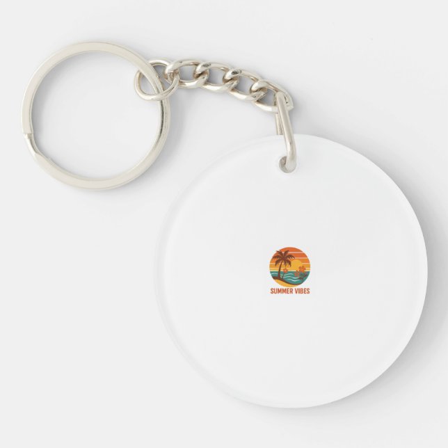 Summer Vibes – Bright, Tropical, and Fun Design Keychain (Front)