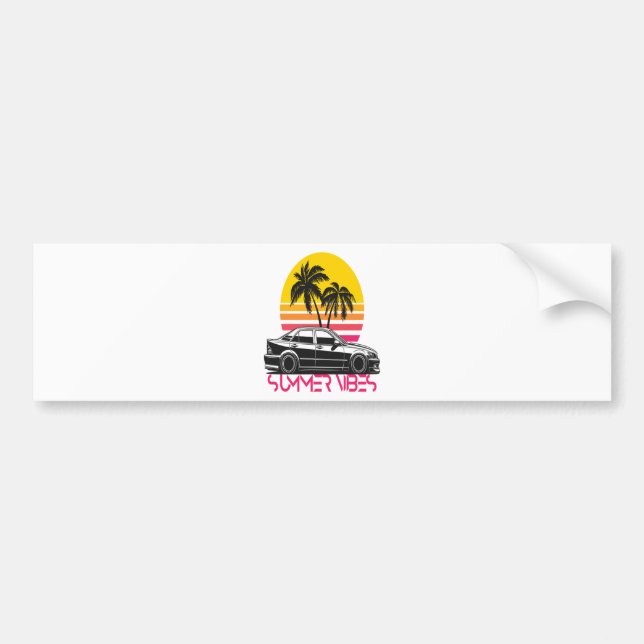 Summer vibes bumper sticker (Front)